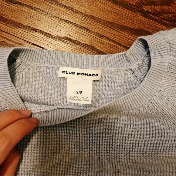 Club Monaco sky blue cold shoulder sweater - Picture 3 of 9